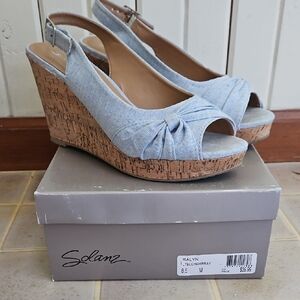 Women's Blue Wedge Sandals